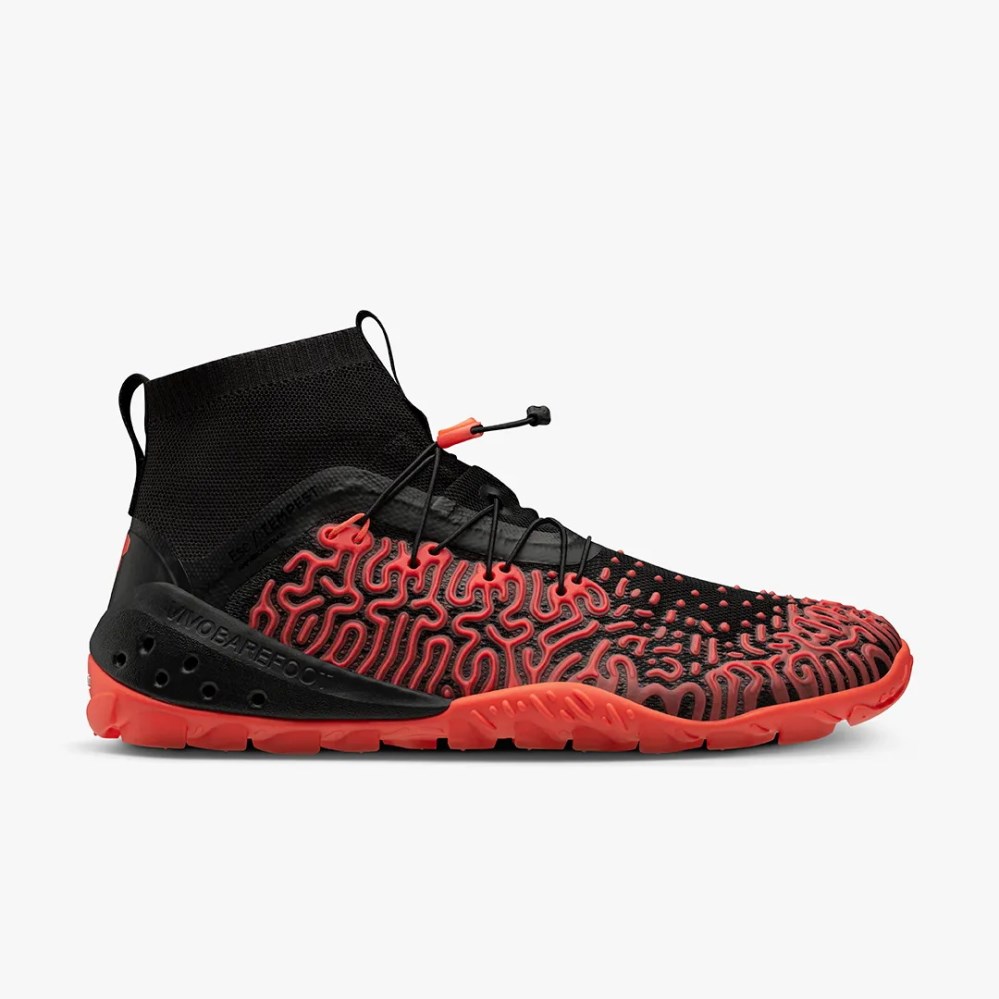 Vivobarefoot Esc Tempest Mens Running Shoes Black/Coral UK QRSW